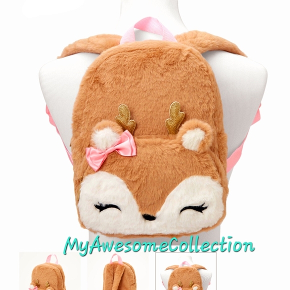 Kawaii Handbags - Brown and Pink Deer Backpack